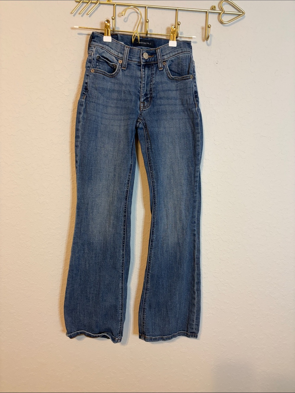 Aeropostale High Rise Flare Jeans Size 000 Regular Medium Wash